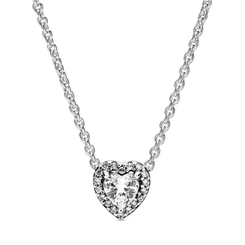 Collier Femme Argent Brillant Coeur