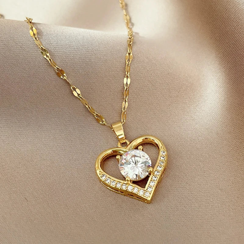 Collier Coeur avec Brillant