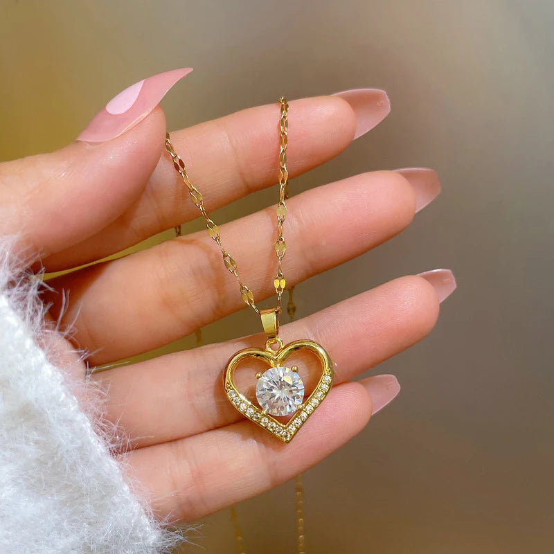 Collier Coeur avec Brillant